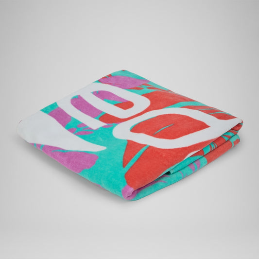Speedo Printed Beach Towel Turquoise/Pink