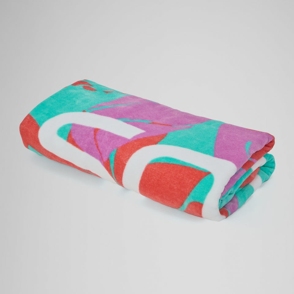 Speedo Printed Beach Towel Turquoise/Pink