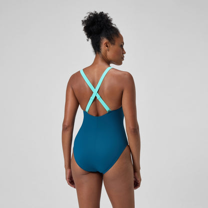 Speedo Shaping Crossback Swimsuit DarkTeal/Green