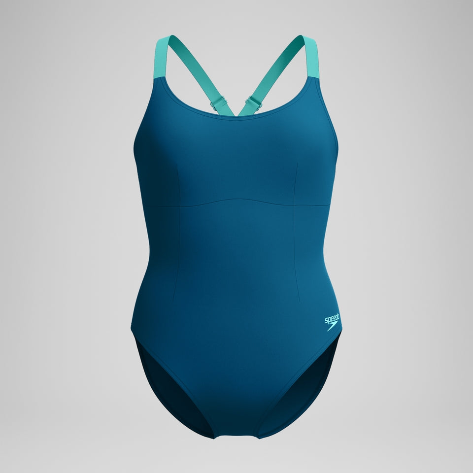 Speedo Shaping Crossback Swimsuit DarkTeal/Green