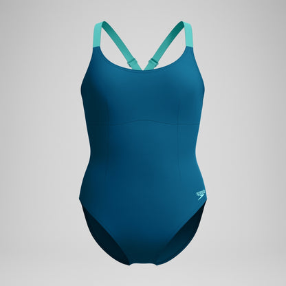 Speedo Shaping Crossback Swimsuit DarkTeal/Green