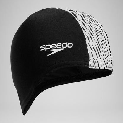 Speedo Adult Boom Endurance+ Swim Cap Black/White