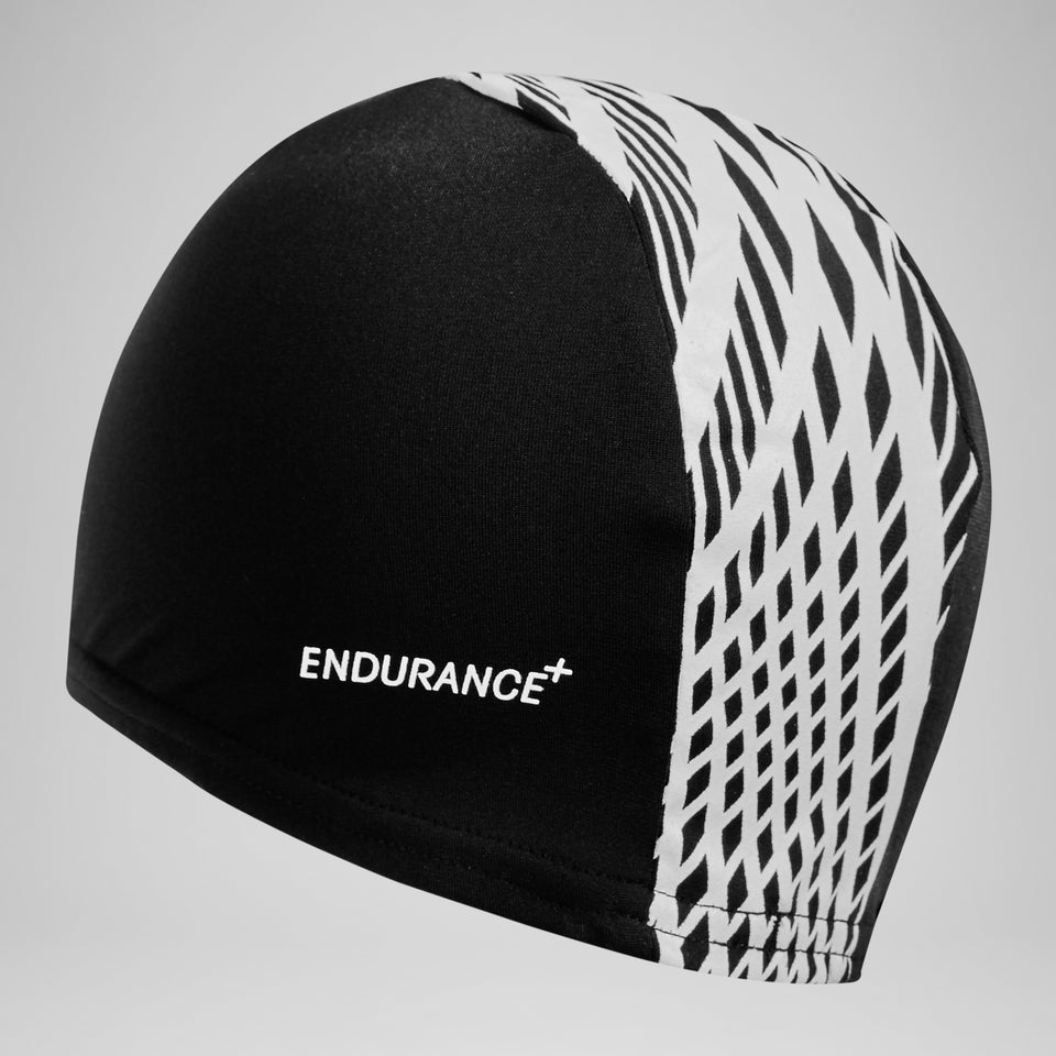 Speedo Adult Boom Endurance+ Swim Cap Black/White