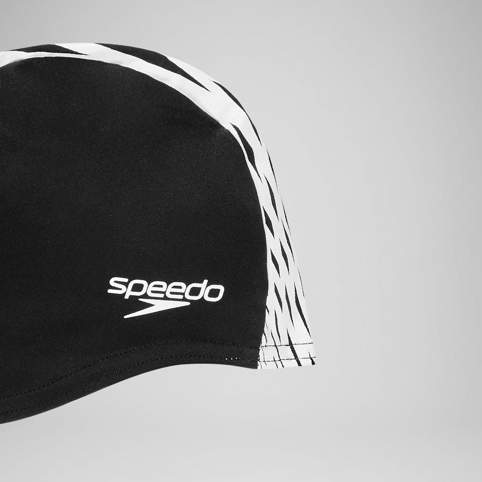 Speedo Adult Boom Endurance+ Swim Cap Black/White