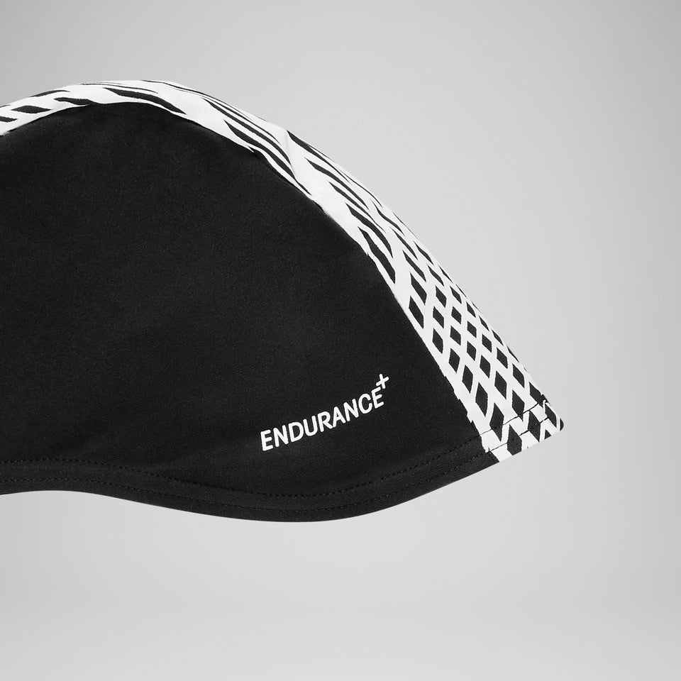 Speedo Adult Boom Endurance+ Swim Cap Black/White