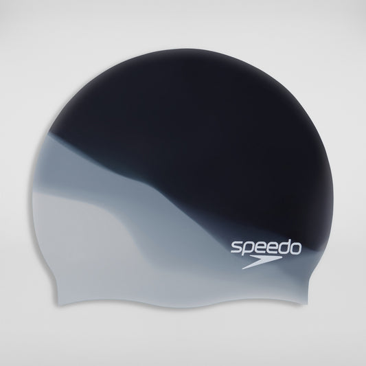 Speedo Adult Multi Colour Silicone Swim Cap Black/Grey
