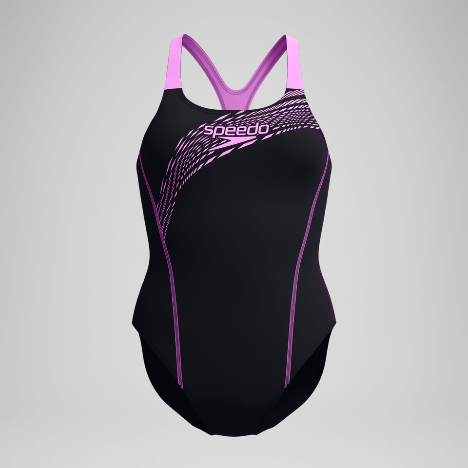 Speedo Medley Logo Swimsuit Black/Pink