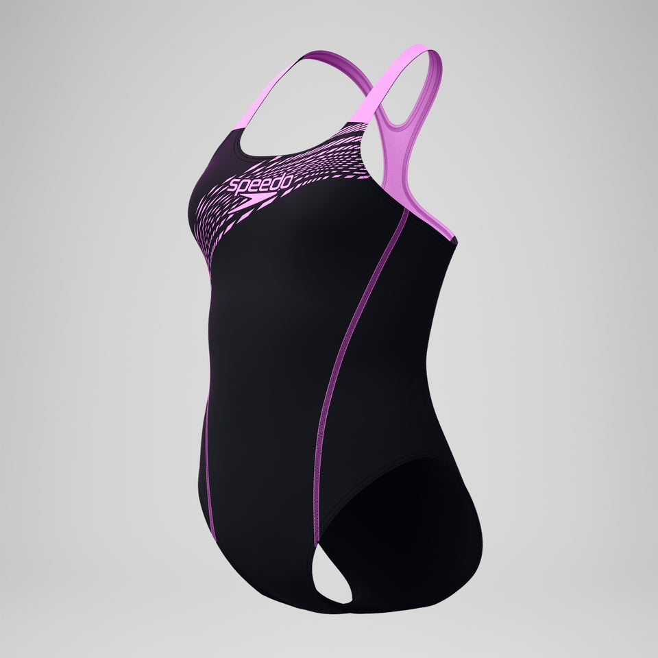 Speedo Medley Logo Swimsuit Black/Pink