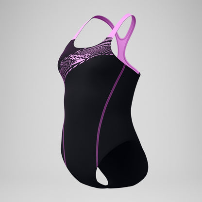 Speedo Medley Logo Swimsuit Black/Pink