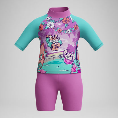 Speedo Infant Girls' Learn to Swim Sun Protection Top & Short Pink