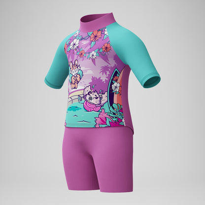 Speedo Infant Girls' Learn to Swim Sun Protection Top & Short Pink