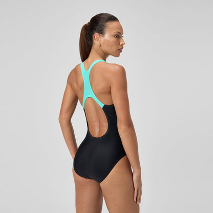 Speedo Medley Logo Swimsuit Black/Turquoise