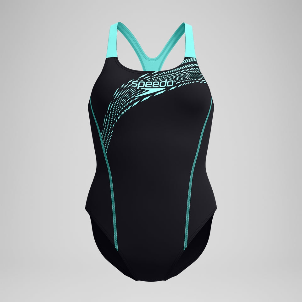Speedo Medley Logo Swimsuit Black/Turquoise