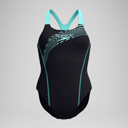 Speedo Medley Logo Swimsuit Black/Turquoise