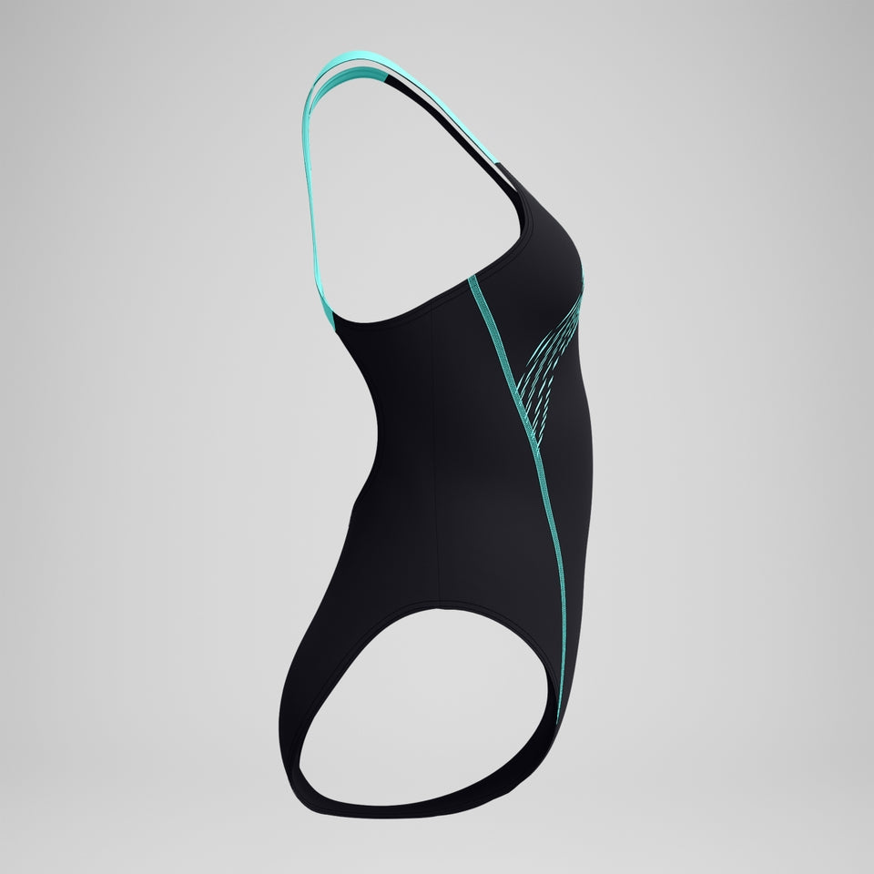 Speedo Medley Logo Swimsuit Black/Turquoise