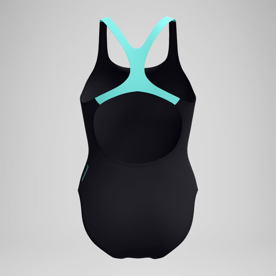 Speedo Medley Logo Swimsuit Black/Turquoise