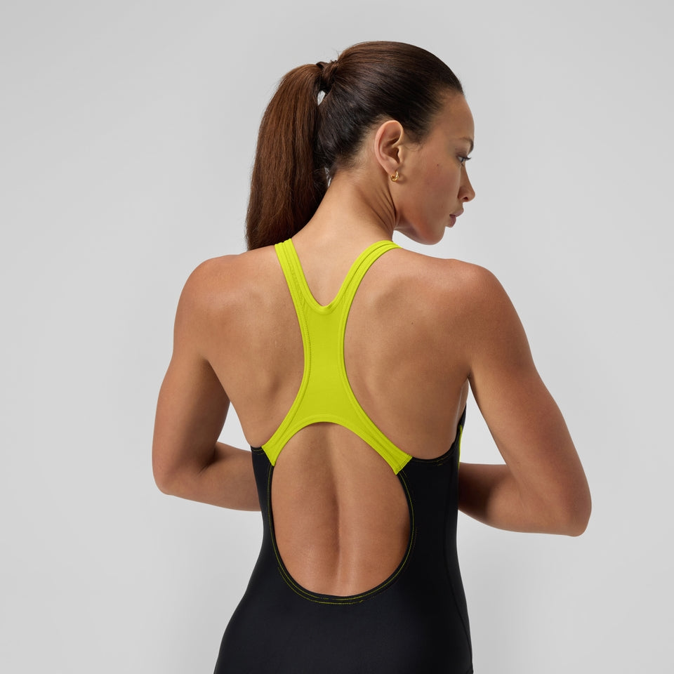 Speedo Medley Logo Swimsuit Black/Yellow