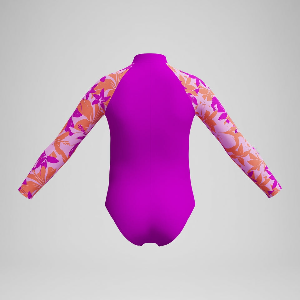 Speedo Girls' Long Sleeve Swimsuit Pink