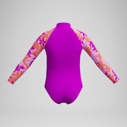 Speedo Girls' Long Sleeve Swimsuit Pink