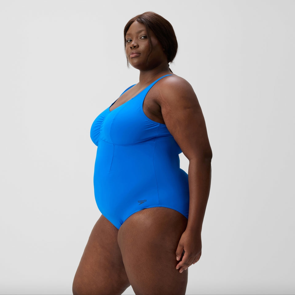 Speedo Plus Size Shaping AquaNite Swimsuit Blue