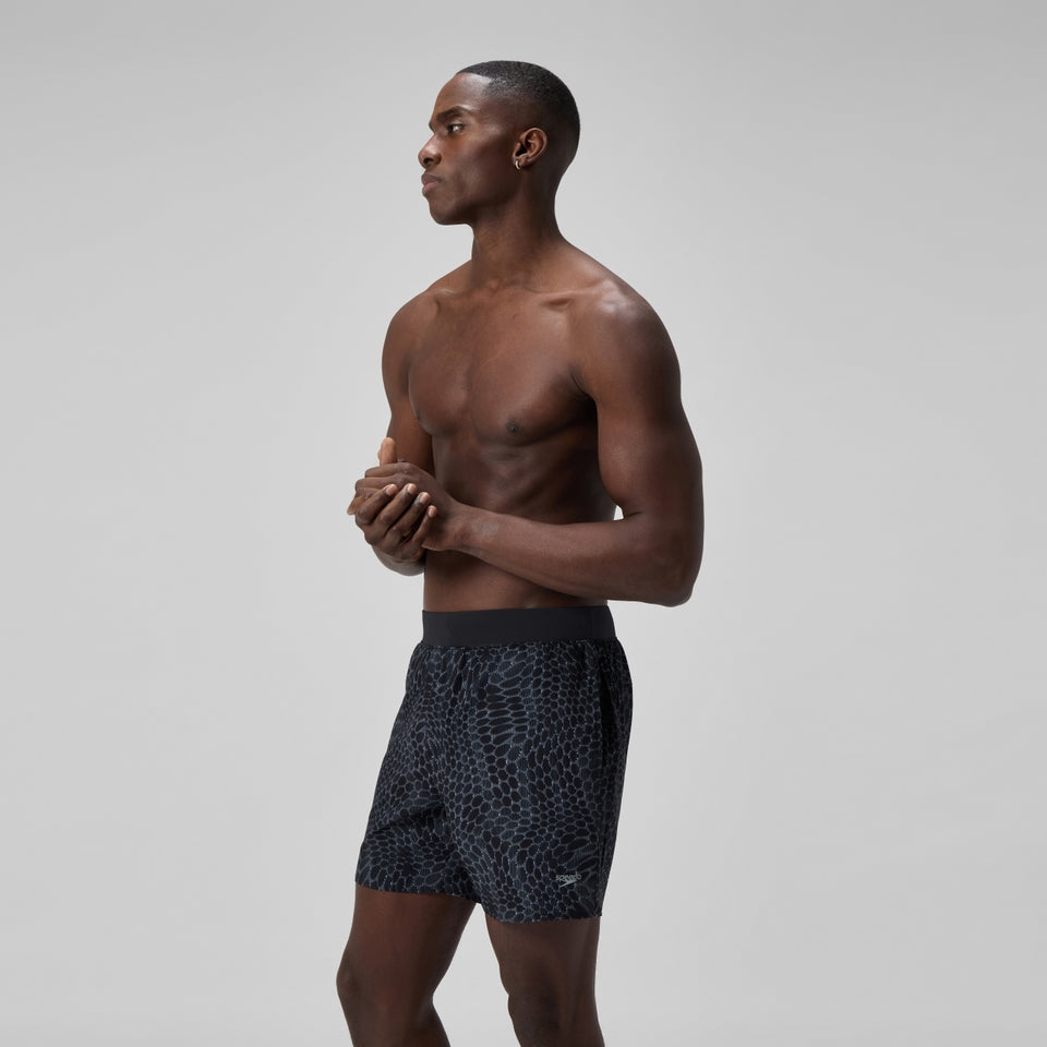 Speedo Lookout Printed 40cm Swim Shorts Black