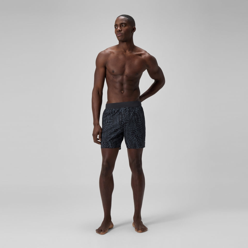 Speedo Lookout Printed 40cm Swim Shorts Black