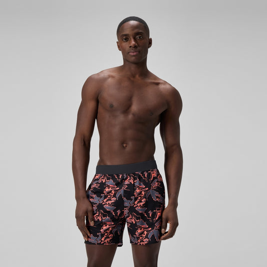 Speedo Lookout Printed 40cm Swim Shorts Black/Orange