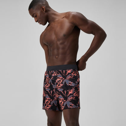 Speedo Lookout Printed 40cm Swim Shorts Black/Orange