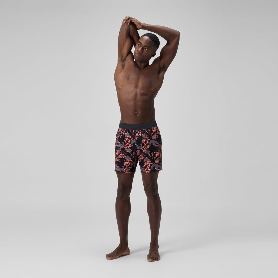 Speedo Lookout Printed 40cm Swim Shorts Black/Orange