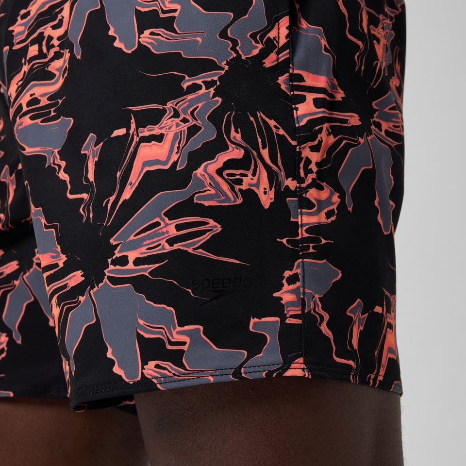 Speedo Lookout Printed 40cm Swim Shorts Black/Orange