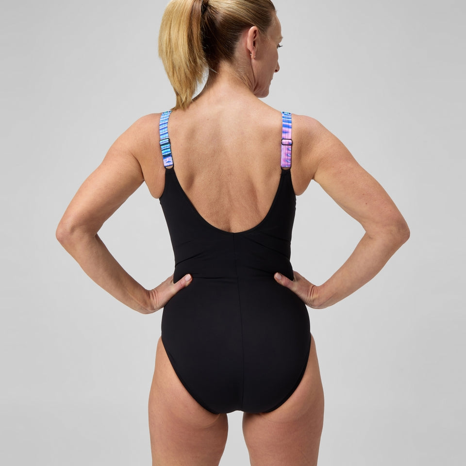 Speedo Shaping Printed LunaLustre Swimsuit Navy/Purple