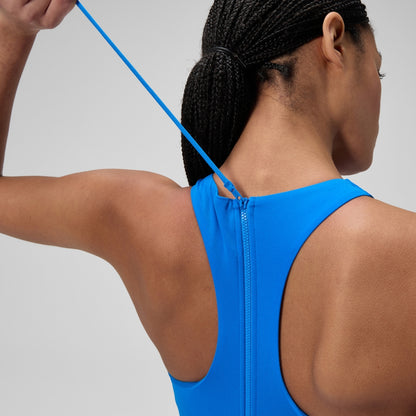 Speedo Racerback Zip Swimsuit Blue