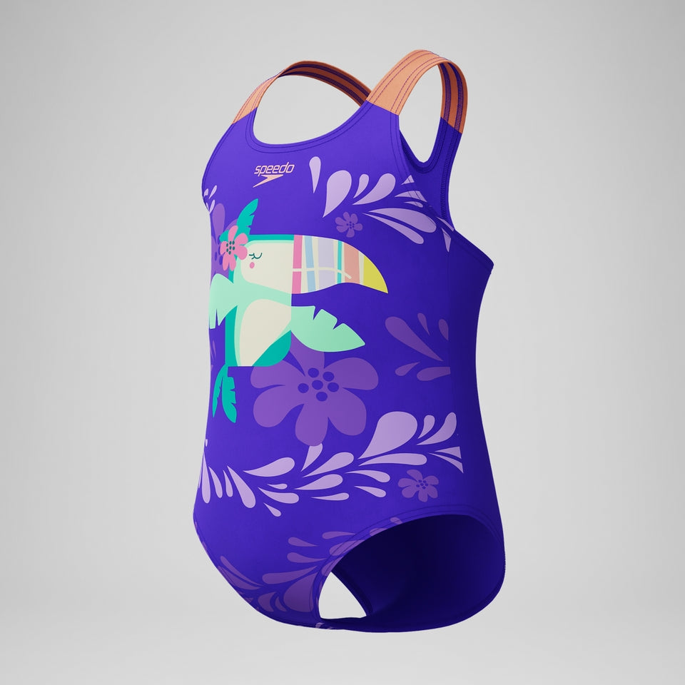 Speedo Infant Girls Learn to Swim Printed Swimsuit Purple