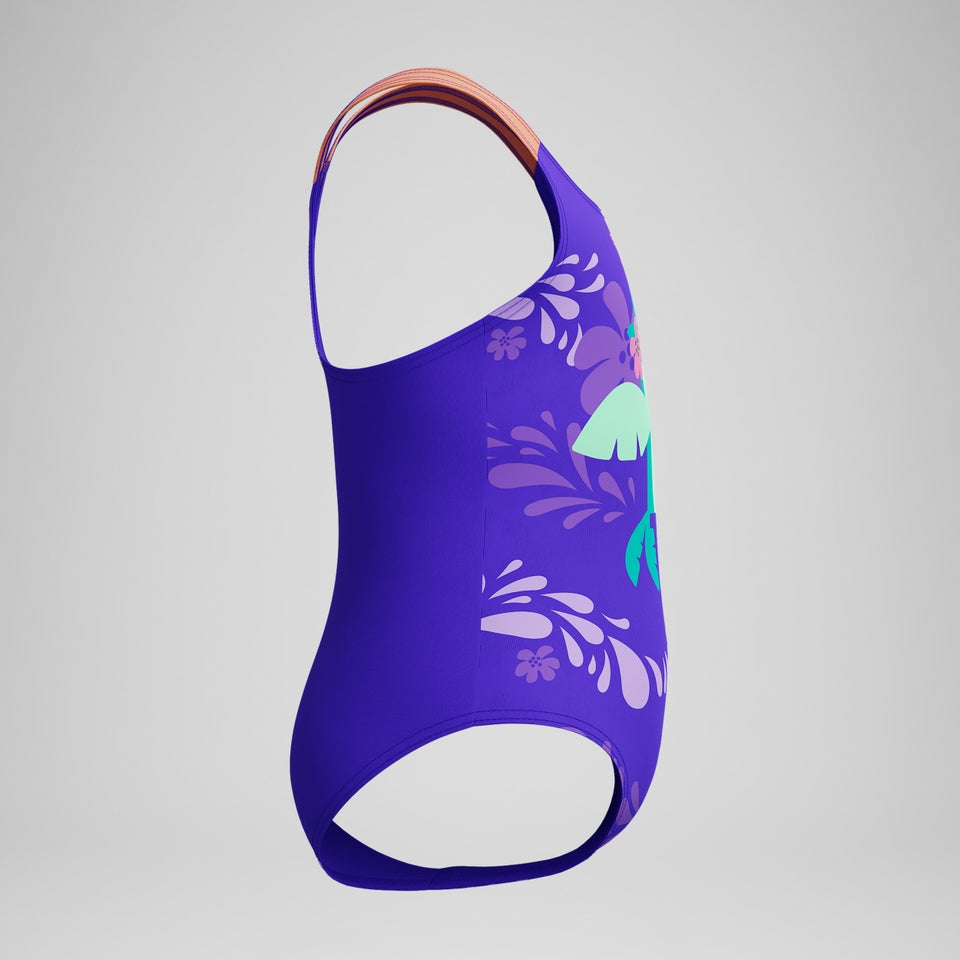 Speedo Infant Girls Learn to Swim Printed Swimsuit Purple