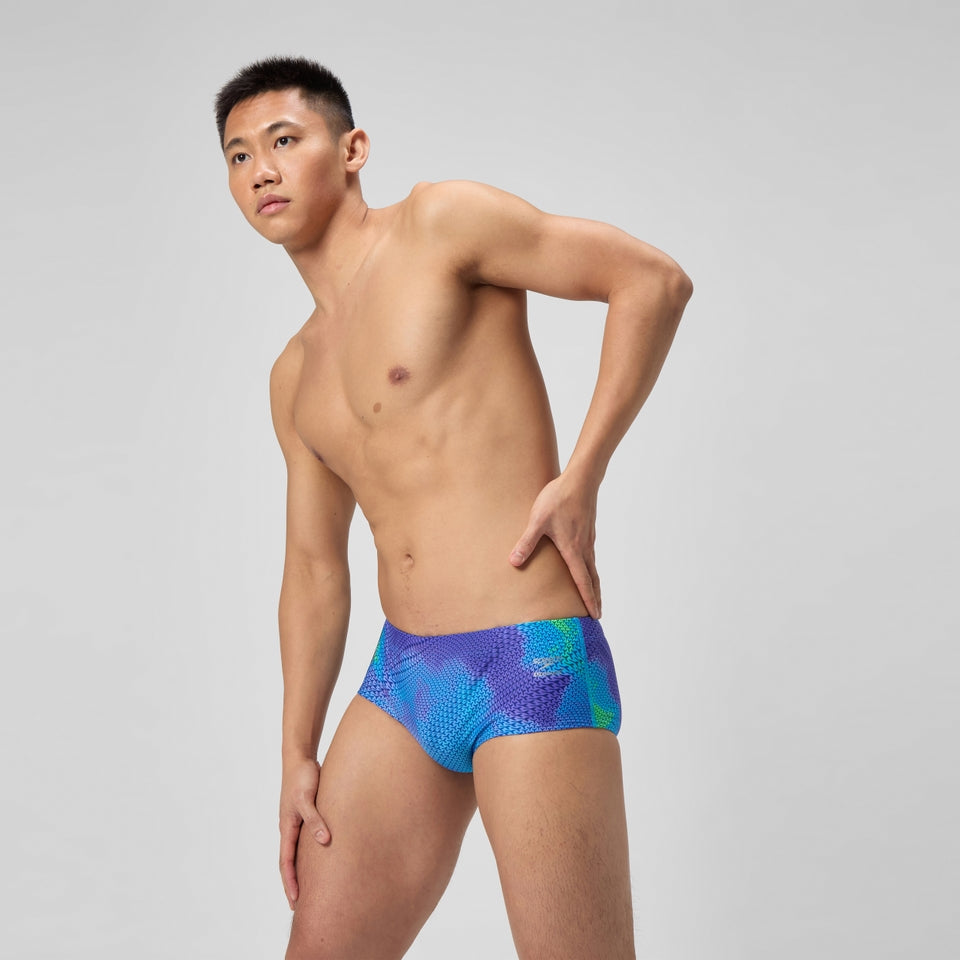 Speedo Club Training Printed 13.5cm Brief Blue