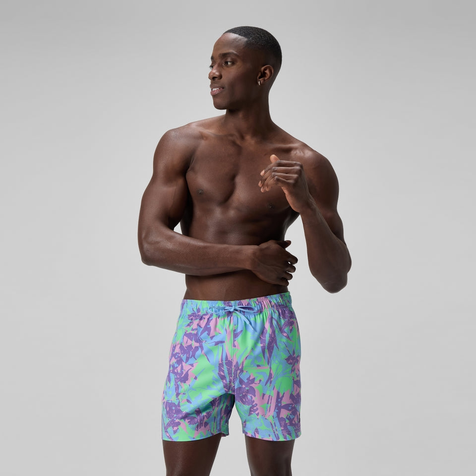 Speedo Redondo Edge Printed 40cm Swim Shorts Purple/Green