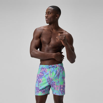 Speedo Redondo Edge Printed 40cm Swim Shorts Purple/Green