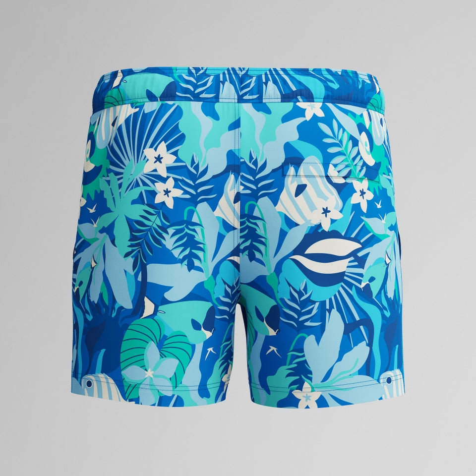 Speedo Redondo Edge Printed 35cm Swim Shorts Blue