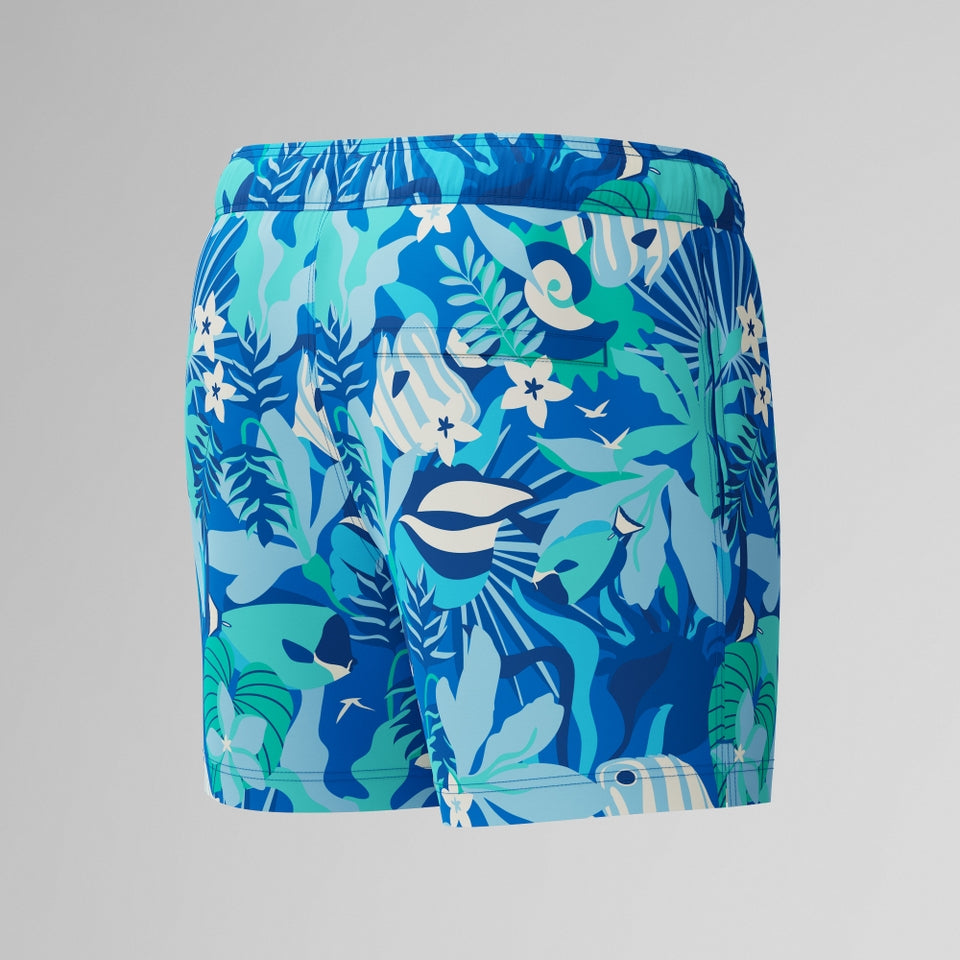 Speedo Redondo Edge Printed 35cm Swim Shorts Blue