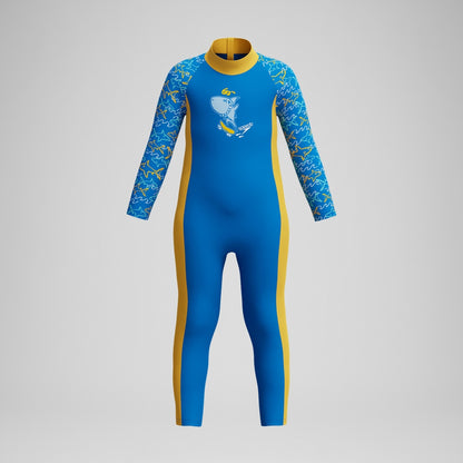 Speedo Infant Boys Learn to Swim All-In-One Sun Protection Suit Blue/Yellow