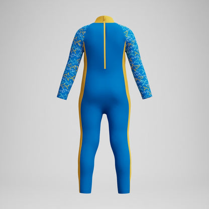Speedo Infant Boys Learn to Swim All-In-One Sun Protection Suit Blue/Yellow