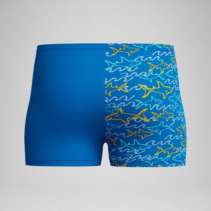Speedo Infant Boys Learn to Swim Allover Aquashort Blue/Yellow