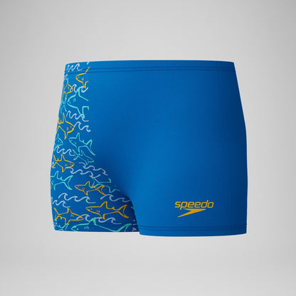Speedo Infant Boys Learn to Swim Allover Aquashort Blue/Yellow