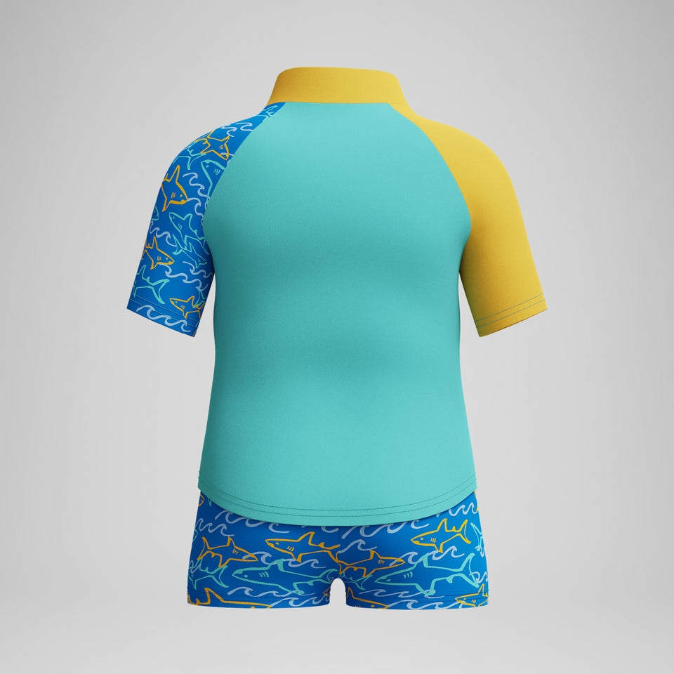 Speedo Infant Boys Learn to Swim Rashguard Set Blue/Yellow