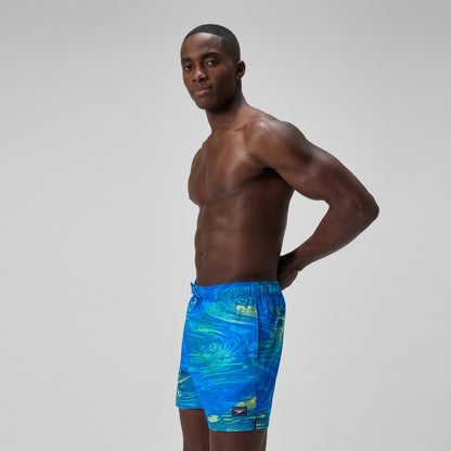 Speedo Redondo Edge Printed 40cm Swim Shorts Blue/Green