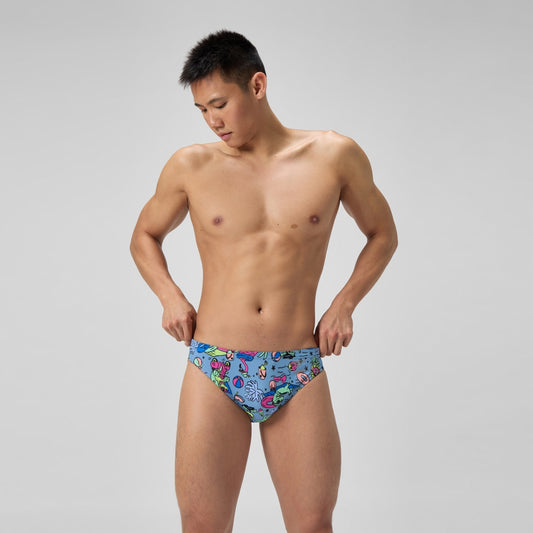 Speedo Club Training Printed Brief Blue/Green