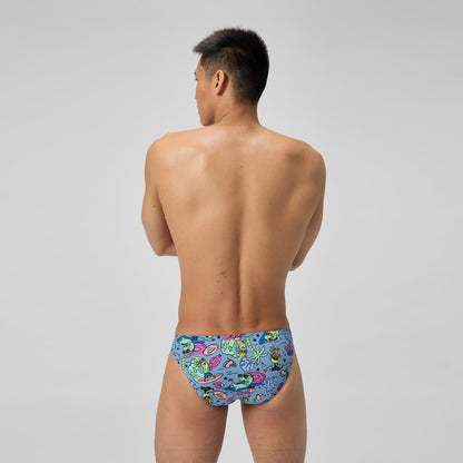 Speedo Club Training Printed Brief Blue/Green