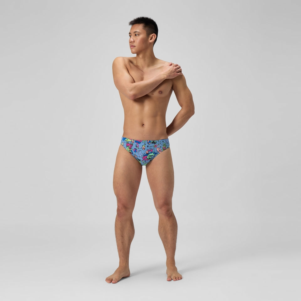 Speedo Club Training Printed Brief Blue/Green