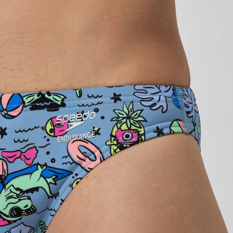 Speedo Club Training Printed Brief Blue/Green