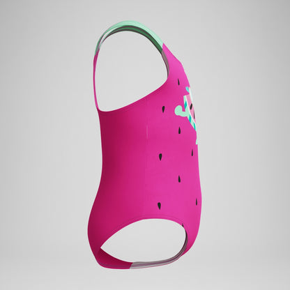 Speedo Infant Girls Learn to Swim Printed Swimsuit Pink